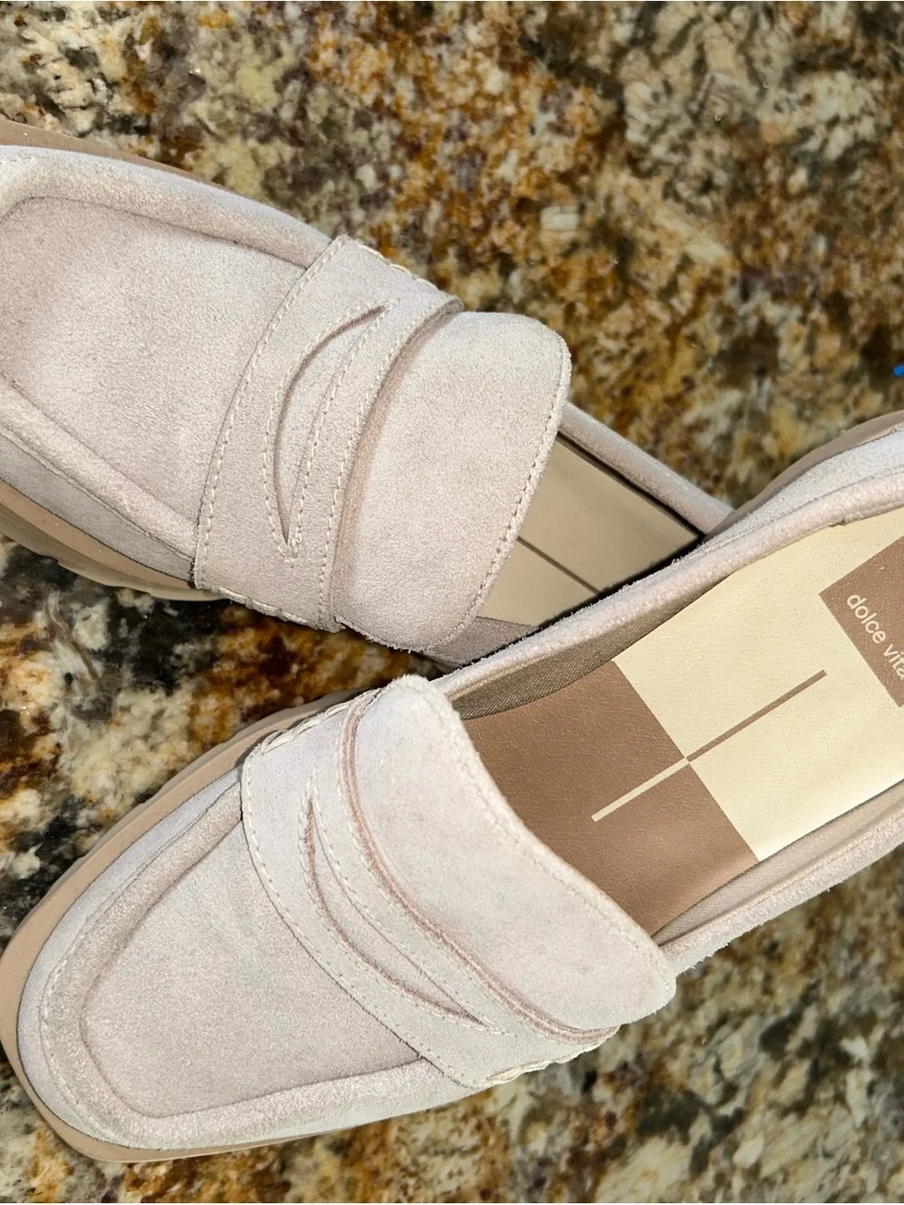 Dolce Vita Elias Loafers Flats 8 Tan Cream Suede